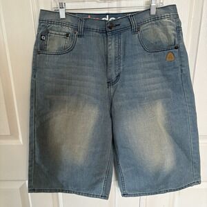 Vintage Akademiks Jean Shorts Mens Size 34‎ Blue Denim Jorts Baggy Skater Y2K